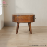 Solid Wood - Coffee Table - Dark Wood Finish - Wooden Legs - Drawer Storage - Timeless Design - Petalwood Interiors - Side