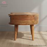 Solid Wood - Coffee Table - Wooden Legs - Drawer & Open Slot - Traditional Design - Petalwood Interiors - Side
