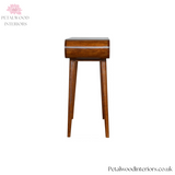 Solid Wood - Console Table - 78cm Wide - Wooden Legs - 2 Drawers | Traditional Finish - Petalwood Interiors - Side