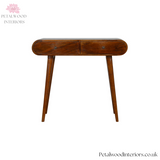 Solid Wood - Console Table - 78cm Wide - Wooden Legs - 2 Drawers | Traditional Finish - Petalwood Interiors