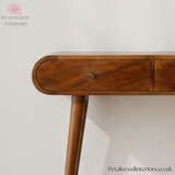 Solid Wood - Console Table - 78cm Wide - Wooden Legs - 2 Drawers - Traditional Finish - Petalwood Interiors