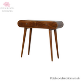 Solid Wood - Console Table - 78cm Wide - Wooden Legs - 2 Drawers | Traditional Finish - Petalwood Interiors