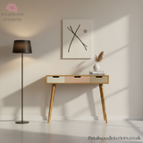 Solid Wood - Dressing Table - 80cm Height - Foldable Mirror Pastel Drawers - Unique Design - Timesless Desingn - Petalwood Interiors - Front