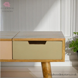 Solid Wood - Dressing Table - 80cm Height - Foldable Mirror Pastel Drawers - Unique Design - Timesless Desingn - Petalwood Interiors 