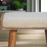 Solid Wood - Footstool with 100% Cotton Seating - Timeless Design - Petalwood Interiors