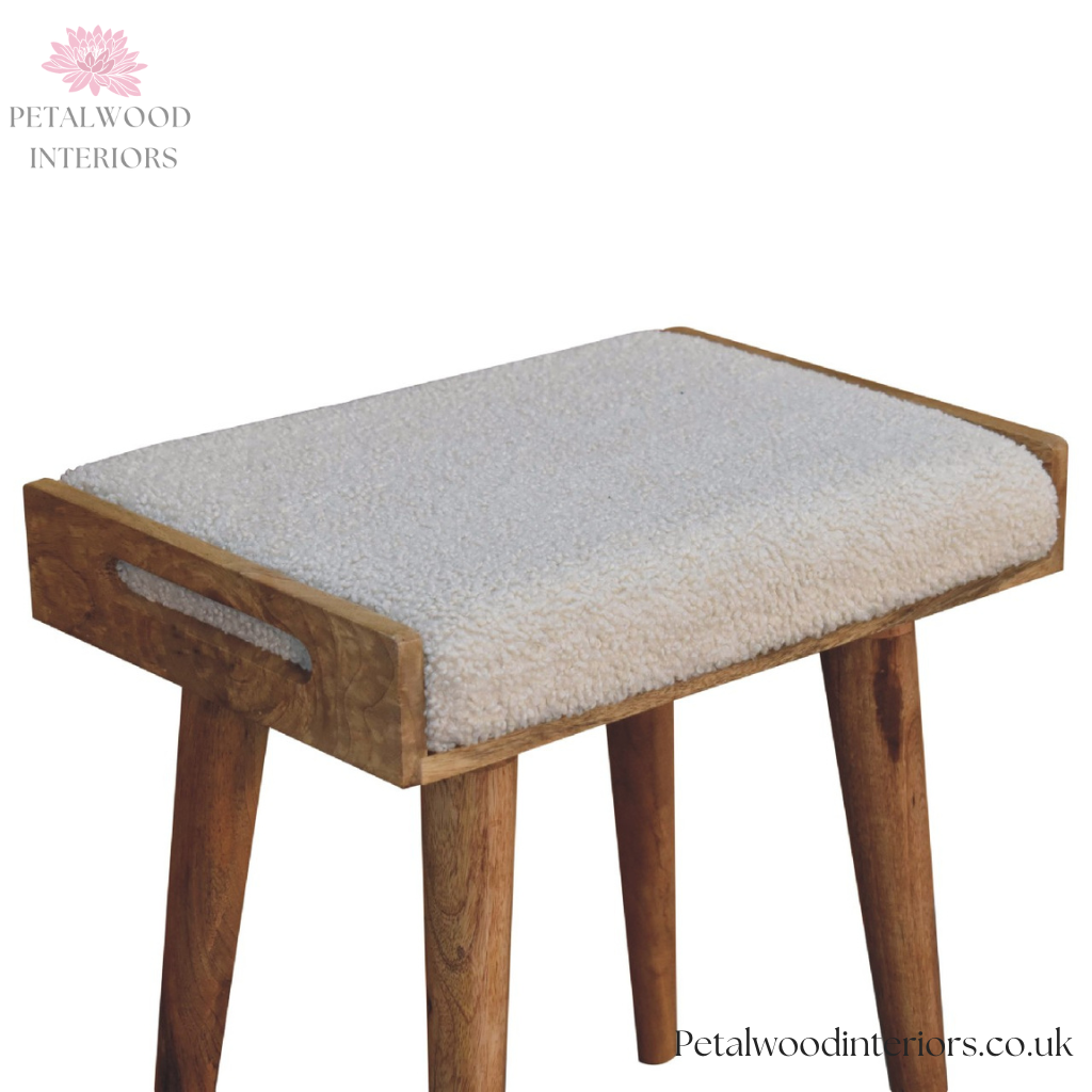 Solid Wood Footstool - 100% Cotton Seating – Petalwood Interiors