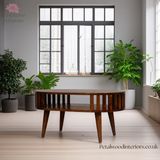 Solid Wood - Japanese Style Coffee Table - 80cm W- Side