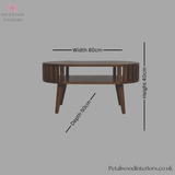 Solid Wood - Japanese Style Coffee Table - 80cm W- 5