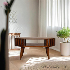 Solid Wood - Japanese Style Coffee Table - 80cm W- Front
