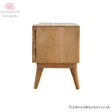Solid Wood - TV Stand - 2 Drawers 2 Shelves - Zig-Zag Pattern - Modern Design - Timeless Design - Petalwood Interiors- Side