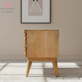 Solid Wood - TV Stand - 2 Drawers 2 Shelves - Zig-Zag Pattern - Modern Design - Timeless Design - Petalwood Interiors- Side