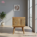 Solid Wood - TV Stand - 2 Drawers and Large Shelf - 47cm Height - Timeless Design - Petalwood Interiors- Side
