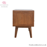 Solid Wood - TV Stand - 2 Drawers and Large Shelf - 47cm Height - Vintage Design - Timesless Desingn - Petalwood Interiors - Side