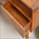 Solid Wood - TV Stand - 2 Drawers and Large Shelf - 47cm Height - Vintage Design - Timesless Desingn - Petalwood Interiors 