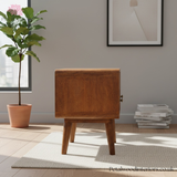 Solid Wood - TV Stand - 2 Drawers and Large Shelf - 47cm Height - Vintage Design - Timesless Desingn - Petalwood Interiors - Side