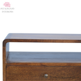Solid Wood - TV Stand - 2 Drawers and Large Shelf - 47cm Height - Vintage Design - Timesless Desingn - Petalwood Interiors
