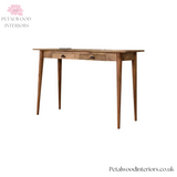 Solid Wood - Writing Desk 2 Drawers - Built-in Power USB & Plug | Classic Design - Petalwood Interiors