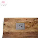 Solid Wood - Writing Desk 2 Drawers - Built-in Power USB & Plug | Classic Design - Petalwood Interiors