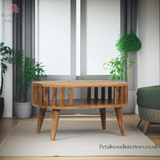 Solid Wood Coffee Table - Japanese Design - 65cm Wide- Side