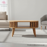 Solid Wood Coffee Table - Japanese Design - 65cm Wide- Front