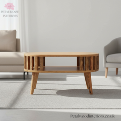 Solid Wood Coffee Table - Japanese Design - 65cm Wide- Front