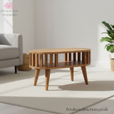 Solid Wood Coffee Table - Japanese Design - 65cm Wide- Side