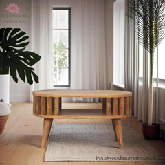 Solid Wood Coffee Table - Japanese Design - 65cm Wide- Front