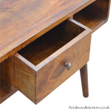 Solid Wood - Coffee Table - With Single Drawer & Open Shelves | Vintage Style - Petalwood Interiors