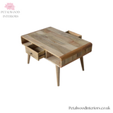 Solid Wood - Coffee Table - Single Drawer with Open Shelves | Classic Design - Petalwood Interiors