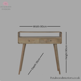 Solid Wood - Console Table - 2 Drawers Hallway | Classic Design - Petalwood Interiors