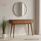 Solid Wood Console Table - 3 Drawers - 115cm Width - Classic Design - Petalwood Interiors - Side