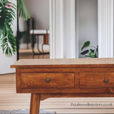 Solid Wood Console Table - 3 Drawers - 115cm Width | Classic Design - Petalwood Interiors