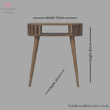 Solid Wood Console Table - Japanese Design - 70cm Wide - Open Shelf Storage- 5