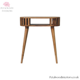 Solid Wood Console Table - Japanese Design - 70cm Wide - Open Shelf Storage- Front 1