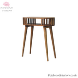 Solid Wood Console Table - Japanese Design - 70cm Wide - Open Shelf Storage- Side 2