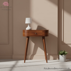 Solid Wood Console Table with Drawer - Space Saving Hallway Table - Slim Design - Timeless Design - Petalwood Interiors - Front