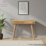 Solid Wood Desk - Single Drawer With Open Section - Classic Design - Timeless Design - Petalwood Interiors- Back