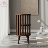 Solid Wood Double Shelf Bedside Table - Japanese Design - 55cm H- Timesless Desingn - Petalwood Interiors - Side