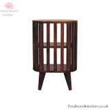 Solid Wood Double Shelf Bedside Table - Japanese Design - 55cm H- Back