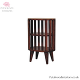 Solid Wood Double Shelf Bedside Table - Japanese Design - 55cm H-Side 1
