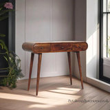 Solid Wood Dressing Table - 3 Drawers - Foldable Mirror - Nordic Legs - Timesless Desingn - Petalwood Interiors - Side