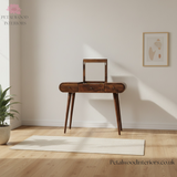 Solid Wood Dressing Table - 3 Drawers - Foldable Mirror - Nordic Legs - Timesless Desingn - Petalwood Interiors