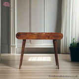 Solid Wood Dressing Table - 3 Drawers - Foldable Mirror - Nordic Legs - Timesless Desingn - Petalwood Interiors - Back