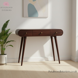 Solid Wood Dressing Table - 3 Drawers - Foldable Mirror - Nordic Legs - Timesless Desingn - Petalwood Interiors - Side 