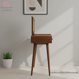 Solid Wood Dressing Table - 3 Drawers - Foldable Mirror - Nordic Legs - Timesless Desingn - Petalwood Interiors 
