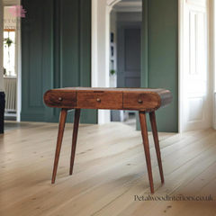 Solid Wood Dressing Table - 3 Drawers - Foldable Mirror - Nordic Legs - Timesless Desingn - Petalwood Interiors - Side