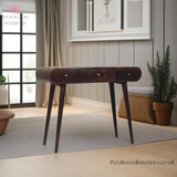 Solid Wood Dressing Table - 3 Drawers - Foldable Mirror - Nordic Legs | Timesless Desingn - Petalwood Interiors - Side