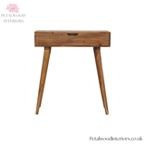 Solid Wood Dressing Table - Foldable Mirror - Drawer & Storage Compartments - Bedroom Furniture - Timeless Design - Petalwood Interiors - Front