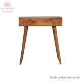 Solid Wood Dressing Table - Foldable Mirror - Drawer & Storage Compartments - Bedroom Furniture - Timeless Design - Petalwood Interiors - Back