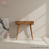 Solid Wood Dressing Table - Foldable Mirror - Drawer & Storage Compartments - Bedroom Furniture - Timeless Design - Petalwood Interiors - Front